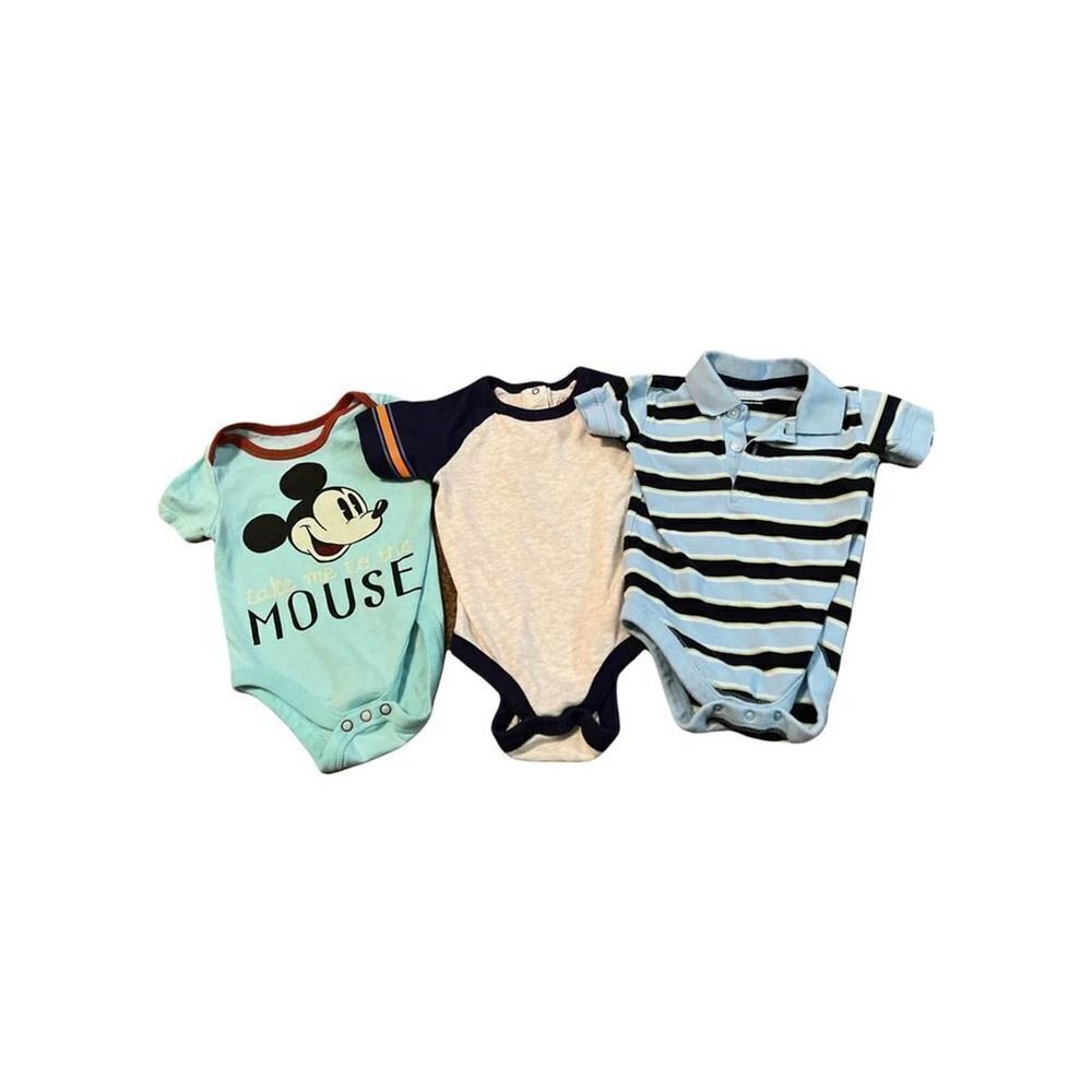Baby Bundle • Set of 3• Sz 12m • One Pieces • Variety Brand • Short Sleeve